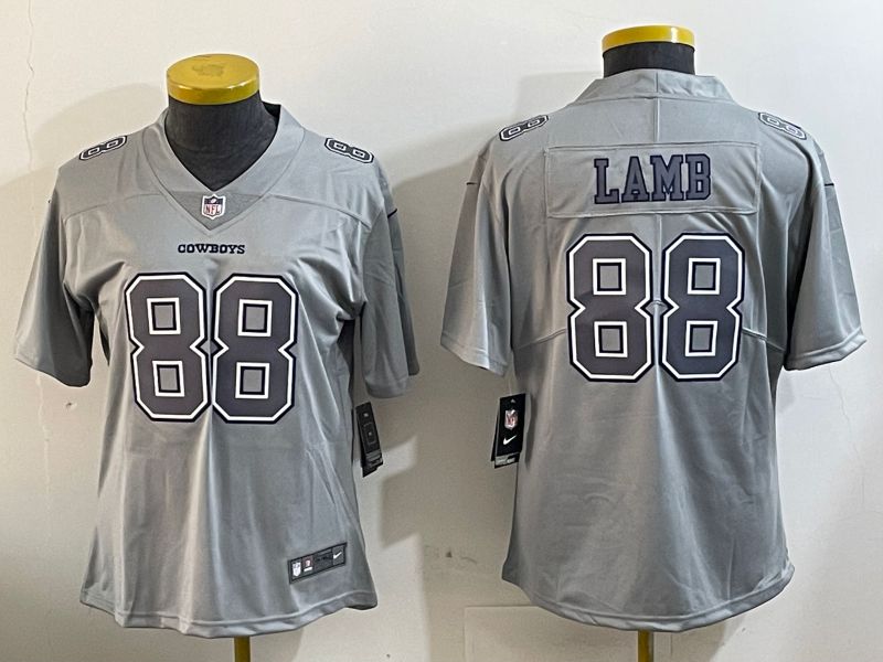 Youth Dallas Cowboys #88 Lamb Grey 2024 Nike Vapor Limited NFL Jersey style 1